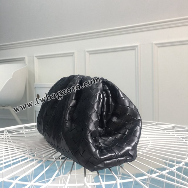 Bottega veneta高端女包 98062黑色 寶緹嘉粗格編織羊皮雲朵POUCH手拿包 BV經典款雲朵包  gxz1236